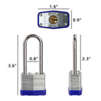 SEPOX® 6 Pcs Pack Keyed-Alike Padlock with Same Key 2Pcs Each Set, Extra Long Shackle, 1-9/16" 40MM Heavy-Duty Laminated Steel Body Rust-Proof, for Outdoor & Indoor Locker,Fence,Gate, Tool-Box, Chain