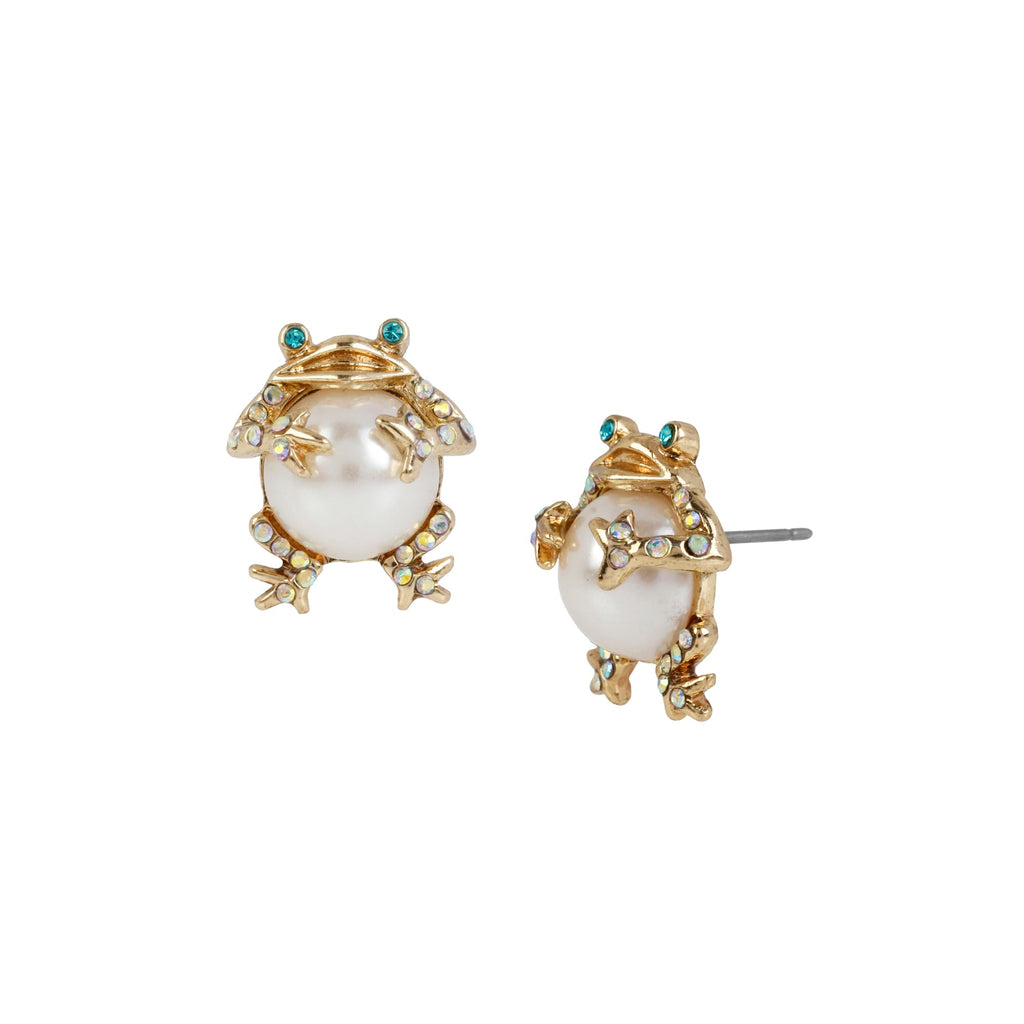 Betsey Johnson Frog Stud Earrings