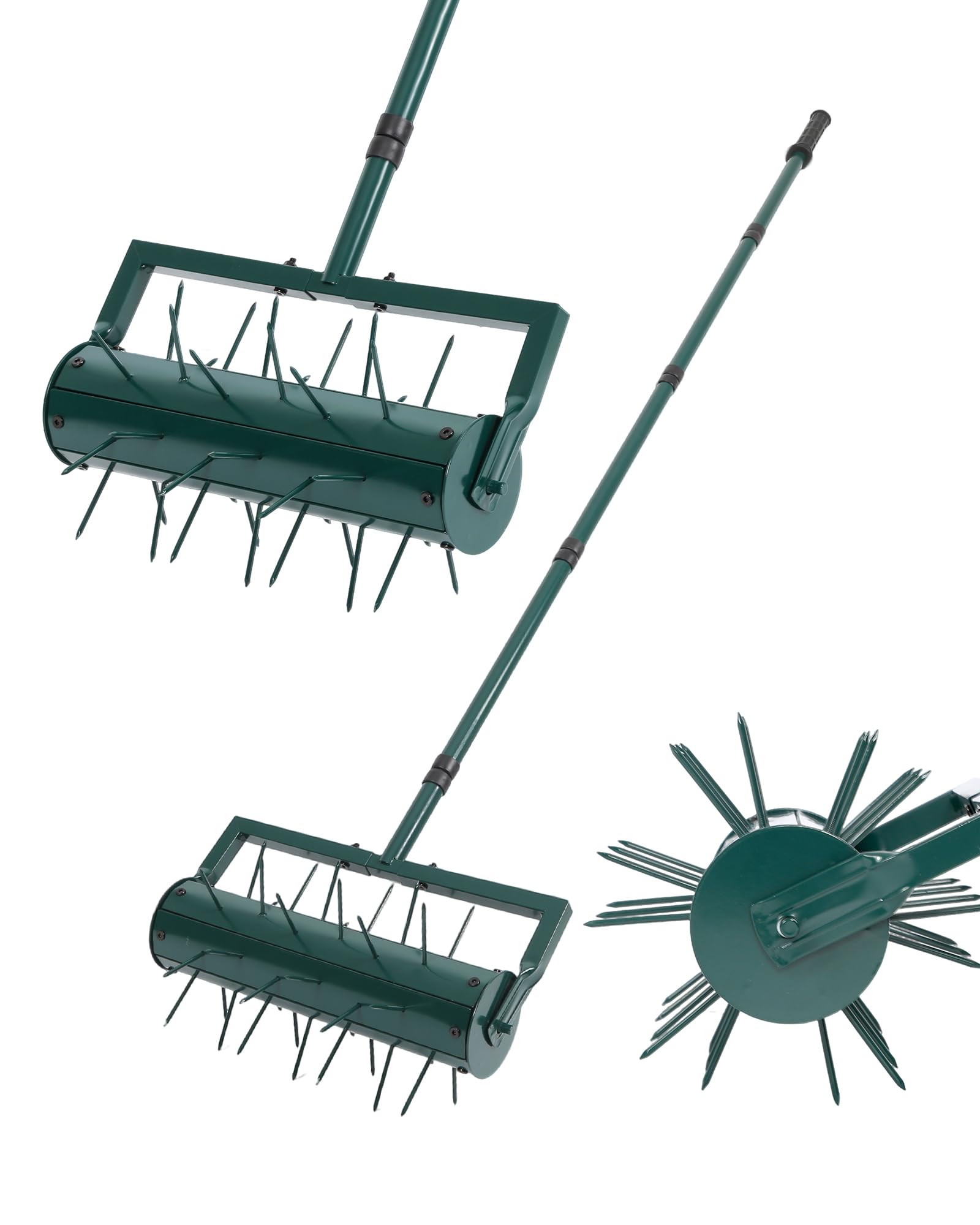 Rolling Lawn Aerator Tool with 39 Spike for Outdoor Lawn Yard Soil Garden