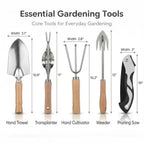 Garden Tool Set, Wicker Basket, Raised Bed Gardening, Women's Garden Gift
