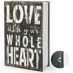 PACOLO Diversion Book Safe Storage Box (9.5"6"2.2"), Dictionary Secret Safe with Security Key Lock, Love, Key