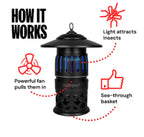 DynaTrap DT1050-AZSR 1/2 Acre Mosquito, Beetle & Flying Insect Trap, Mosquito Traps for Flies, Wasps, Gnats, Beetles & Flying Insects, Bug Zapper Alternative, Black