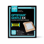 Optifoam Gentle EX Silicone-Faced Bordered Foam Dressing, 3" x 3", 10 Count