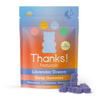 Thanks! Naturals, Lavender Dream Night Gummies, Botanical Blend with Melatonin, L-Theanine & Magnesium, Relaxing Bedtime Routine, Soft Fruity Chews for Evening Unwind, Plant-Based, 20 Count, 1.47 OZ