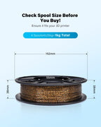 YOUSU Glow in The Dark TPU 3D Printer Filament Bundle,Gray