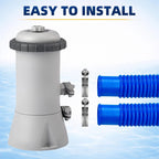 Btanadi 1.5" x 59" Above Ground Pool Hoses Heavy Duty, Replacement Hose Leak-Proof for Filter Pumps & Salt Systems, Pool Hoses for Above Ground Pools with 8 Metal Clamps（Blue, 4Pcs)