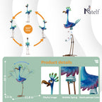 Natelf Metal Wacky Peacock Garden Outdoor Statue 26in for Yard Patio