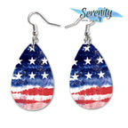 America 250 Celebration - Patriotic Teardrop Earrings for Women - American Flag Design - Lightweight MDF - Double-Sided Print - Made in the USA