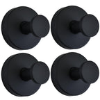 AuraHaven Suction Cup Shower Hooks for Inside Shower – 15 LB Heavy-Duty No-Drill Towel Hooks, Removable & Reusable for Towels, Robes & Loofah, Waterproof for Glass & Tile(4 Black)