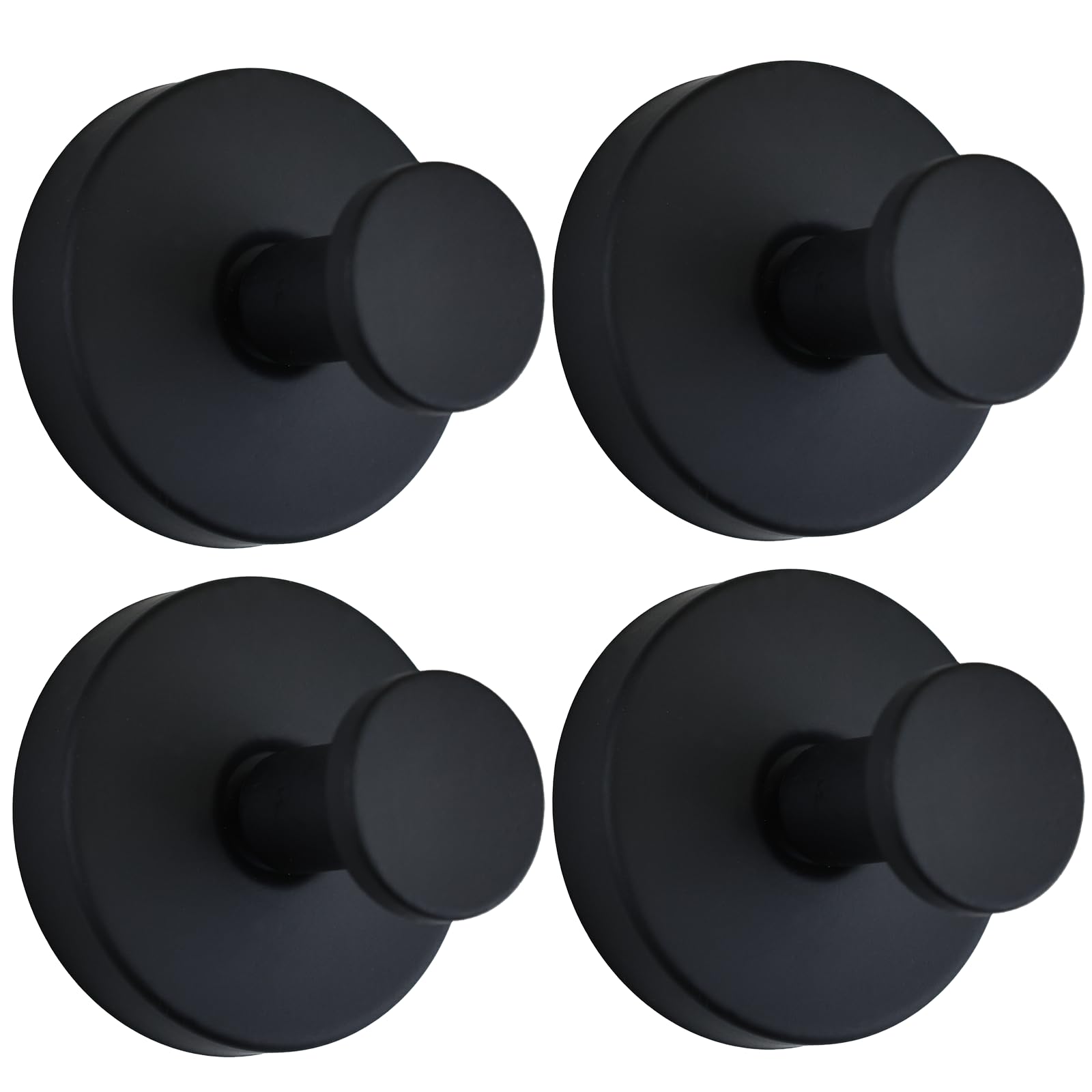AuraHaven Suction Cup Shower Hooks for Inside Shower – 15 LB Heavy-Duty No-Drill Towel Hooks, Removable & Reusable for Towels, Robes & Loofah, Waterproof for Glass & Tile(4 Black)