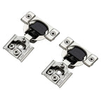 Ravinte 60 Pack (30 Pairs) 1/2 Inch Overlay Soft Close Hinges for Kitchen Cabinets - Satin Nickel Hidden Concealed Hinge, Stainless Steel, Self Closing