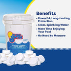 In The Swim Chlorine and Shock Bundle for Sanitizing Swimming Pools – Includes 10 Pound Bucket of 3 Inch Stabilized Chlorine Tablets and 6 x 1 Pound Bags of 68% Cal-Hypo Pool Shock