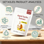 Elare Aged Garlic Extract, 300 Count 7500mg Odorless Organic Garlic Supplement for Heart & Immune Support, 2 Years Aged Garlic Extract, All-Natural, Vegetarian, Non-GMO, Antioxidant Wellness