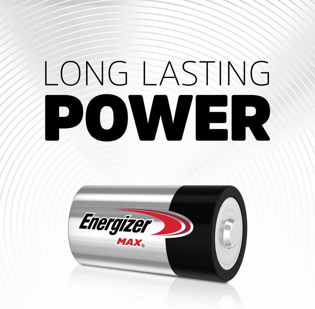 Energizer MAX D Batteries, Premium Alkaline D Cell Batteries, Long-Lasting Power and Protection for Your Everyday Devices!