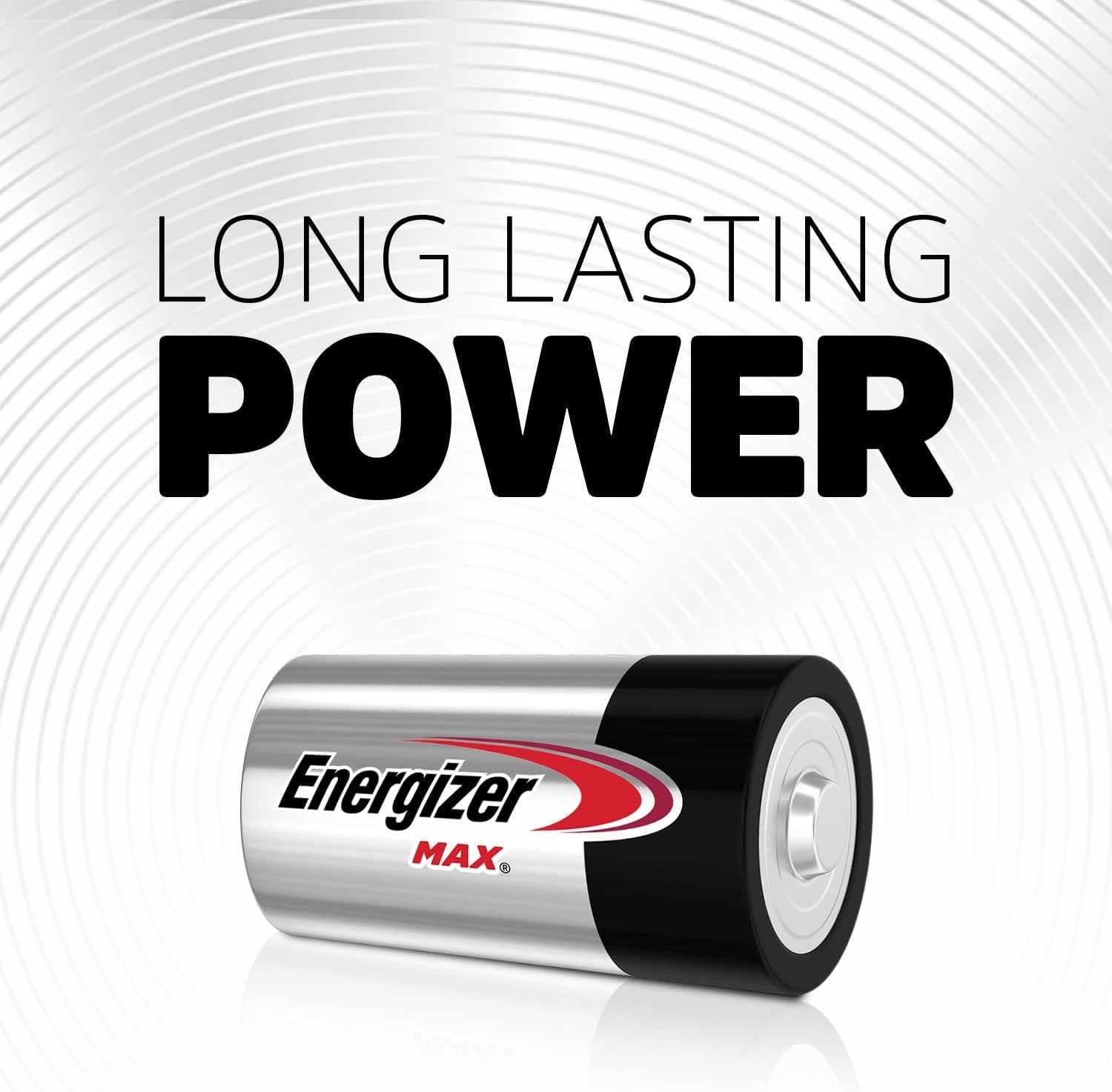 Energizer MAX D Batteries, Premium Alkaline D Cell Batteries, Long-Lasting Power and Protection for Your Everyday Devices!