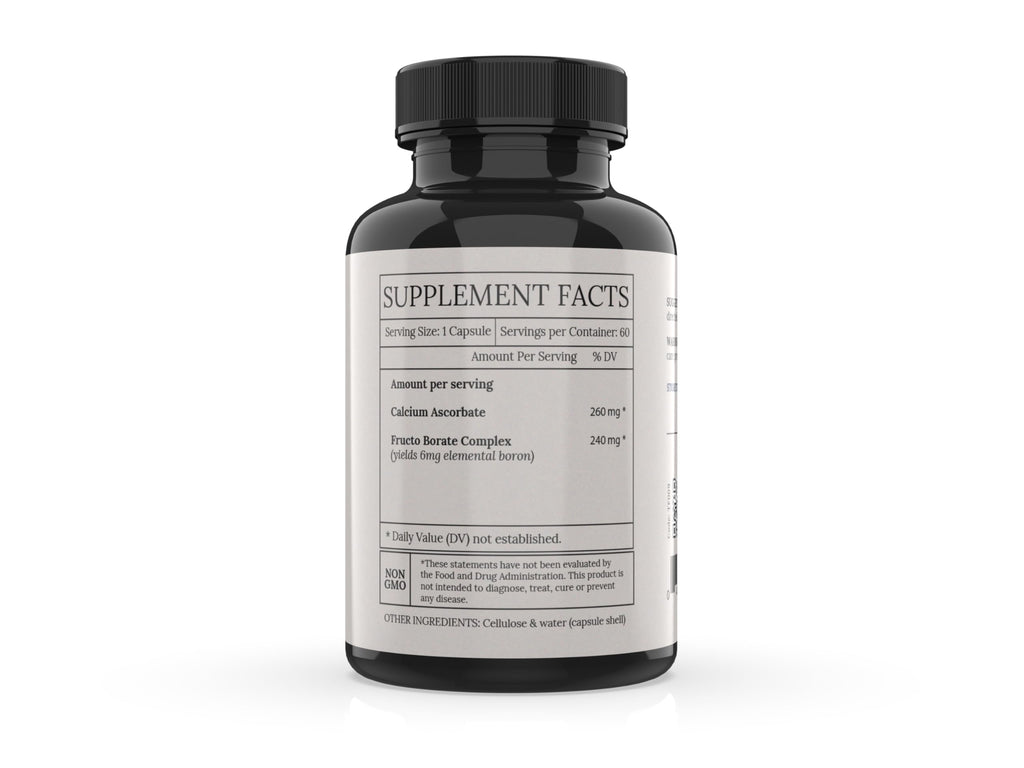Bioavailable Boron Supplement, 6mg. 60 Caps of Fructo Borate, Bor Complex Supports Healthy Bones, Joints, Metabolism. Whole Food Derived Boron Joint Supplement w/ Carbohydrate Linkage. Vegan, Non-GMO