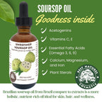 Virgin Soursop Oil (Anona Muricata, Graviola, Guanabana) – 100% Pure, Organic, Cold-Pressed, Unrefined – 2oz - 60ml – Natural Facial Oil & Moisturizer for Dry, Damaged, or Sensitive Skin