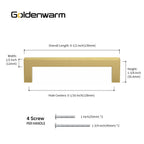 Goldenwarm 10 Pack 5in Gold Cabinet Handles Brushed Gold Cabinet Pulls Brass Drawer Pulls Stainless Steel 128mm Cabinet Hardware Pulls for Kitchen Cabinets