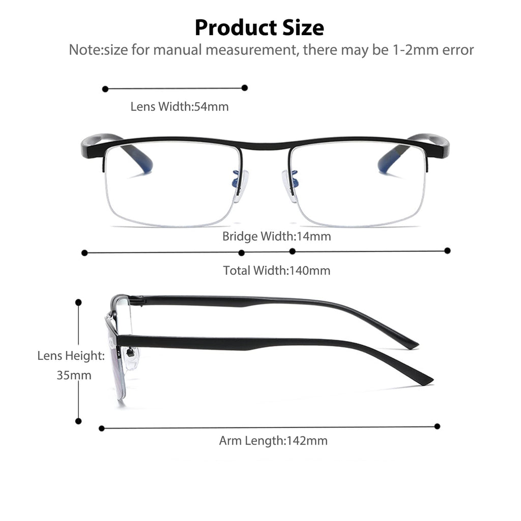 KISSOUL Photochromic Progressive Multifocus Reading Glasses Anti-blue Light Transition Multifocal Readers Clear Sunglasses