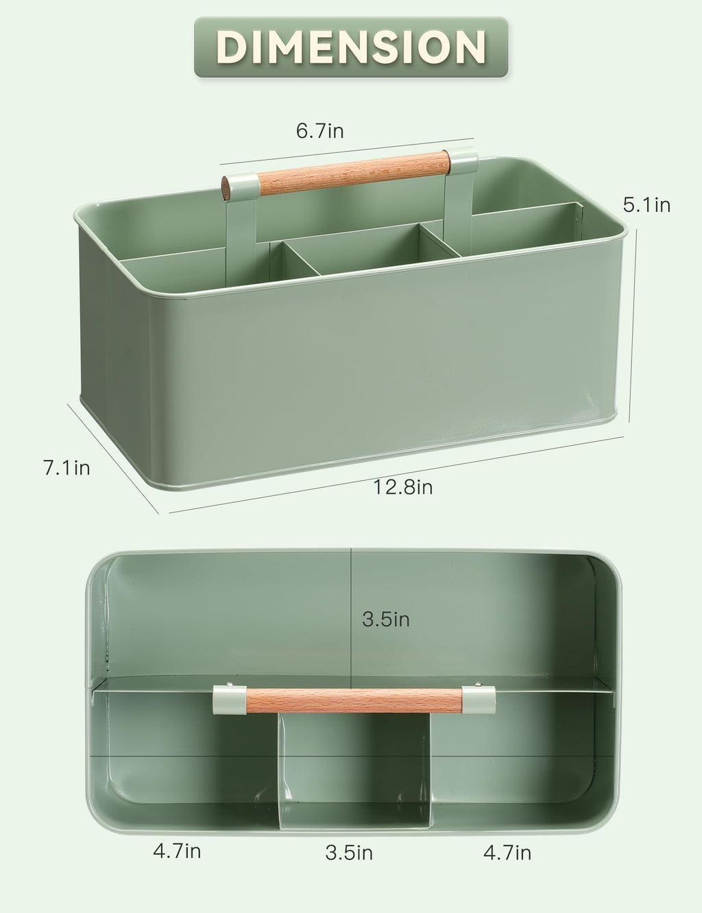 Candco Gardening Tool Caddy, Wooden Handle and 4 Compartments