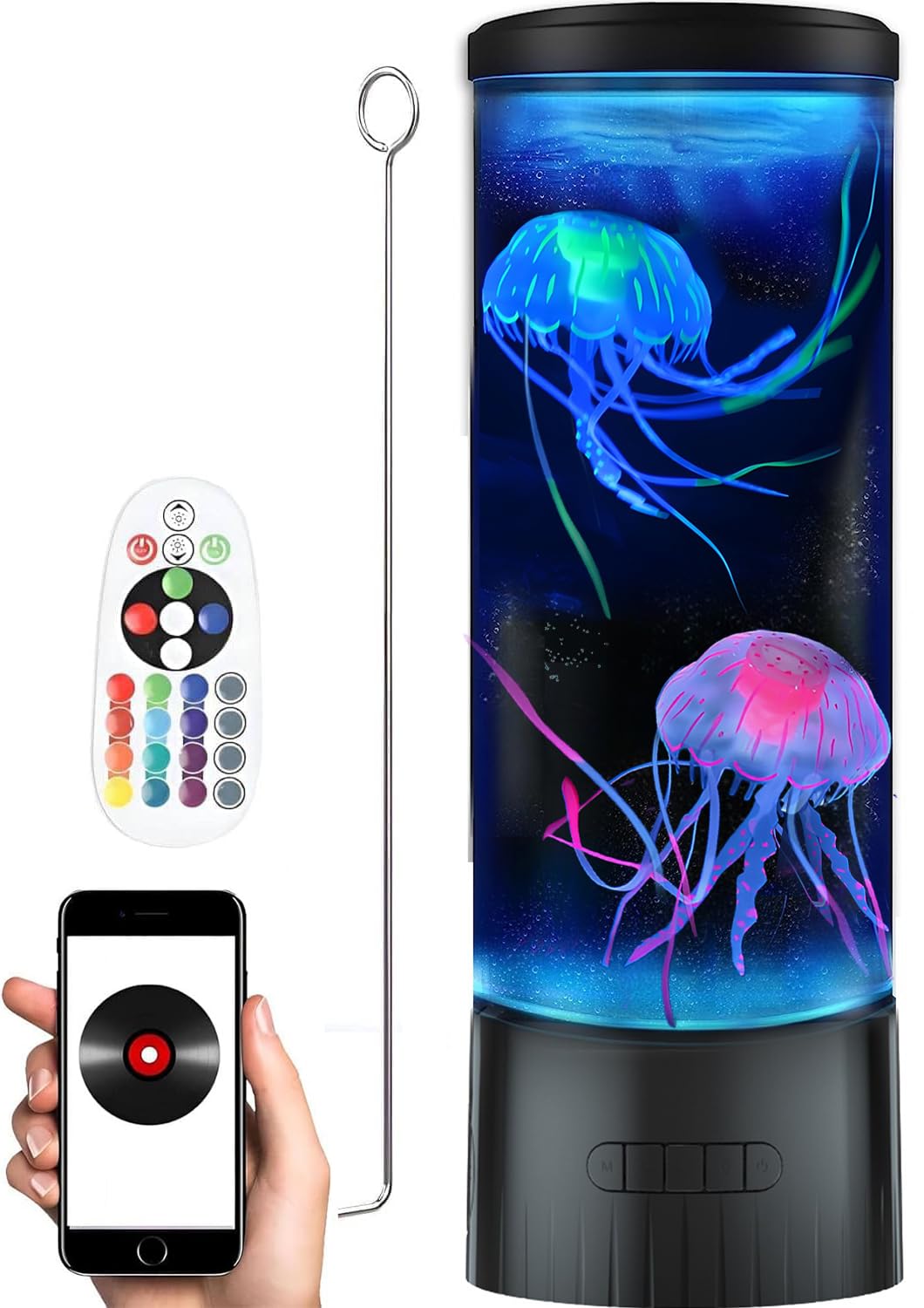 CALOVER Gifts for Kids Men Women Friends Family Cool Jellyfish Lamp Night Light with Speaker for Girls Boys Kids Home Office Bedroom Decor for Christmas Holiday Birthday Party