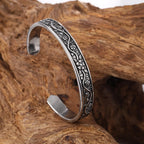 YWMAN Vintage Floral Cuff Bracelet, Stainless Steel Flower Bangle Bracelets for Women