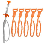 Amazon Basics Drain Clog Remover Tool, 6 Pack with 5 Plastic and 1 Stainless Steel Drain Snakes, Hair Unclogger for Toilet, Kitchen Sink, Bathroom Tub, Shower, Sewer