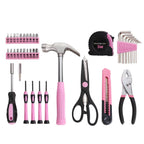 39 Piece All Purpose Basic Household Pink Tool Kit for Women - Small Tool Set with Toolbox Great for Home, Garage, Office and College Dormitory Use