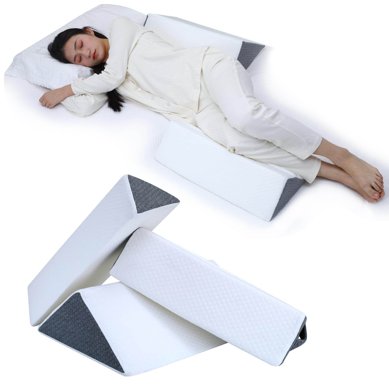 SJFFDP Wedges for Bed Positioning, 3PCS Bed Wedges & Body Positioners for Bed Sores, Side Sleeping, Back Support, After Surgery, Bedsore Pressure Relief, Positioning Wedge for Elderly & Adults