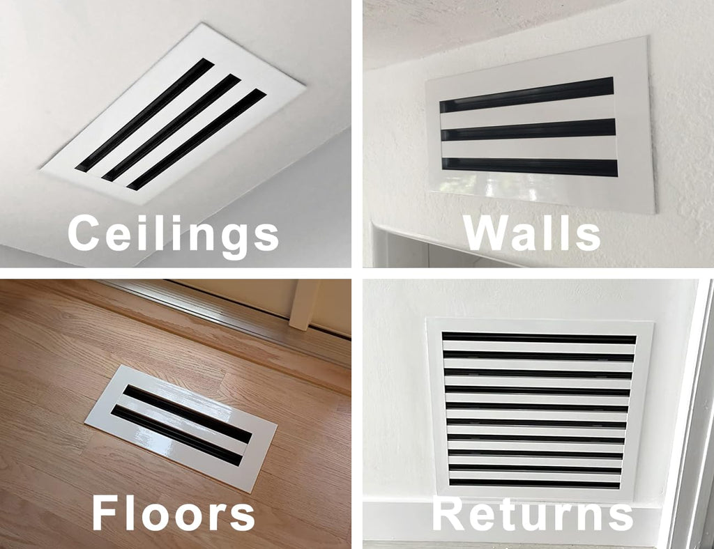 BUILDMART - 30x4 White Modern AC Vent Cover - Decorative Air Vent - Standard Linear Slot Diffuser - Register Grille for Ceiling, Walls & Floors - Texas Buildmart