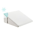 Bedluxe Wedge Pillow, 8 inch Bed Wedge Pillow for Headboard, Pillow Wedge for Acid Reflux Relief, Sleeping, After Surgery, Snoring, Gerd, Triangle Pillow Wedge - Cooling Memory Foam Top, White/Grey