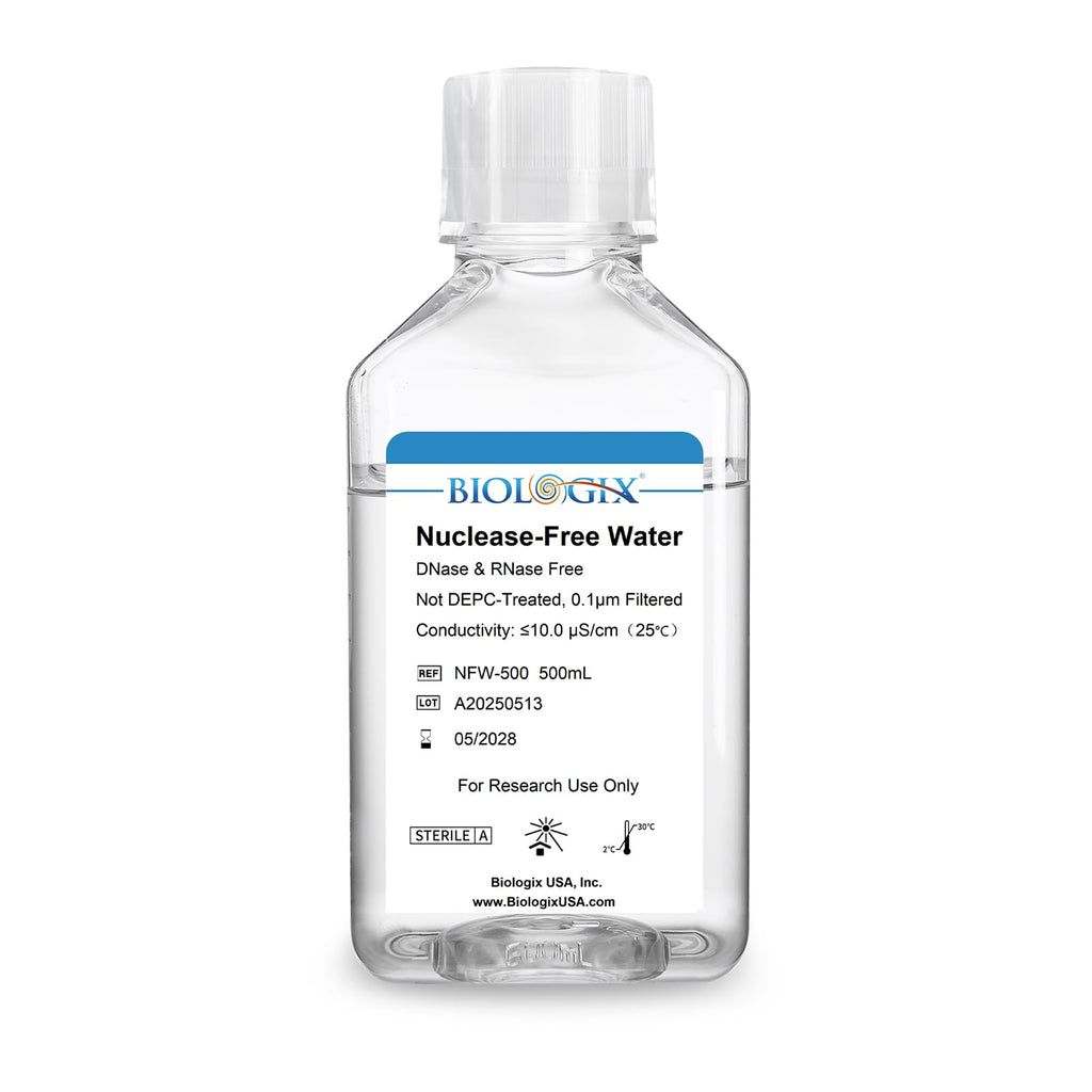 CryoKing Ultra Pure Water, 500mL Nuclease Free Water, DNase/RNase Free, Protease, Endotoxins (Pyrogen) Free, PCR/RT-PCR Certified, for Molecular Biology, PCR, Cell Rinse, for Laboratory Use Only