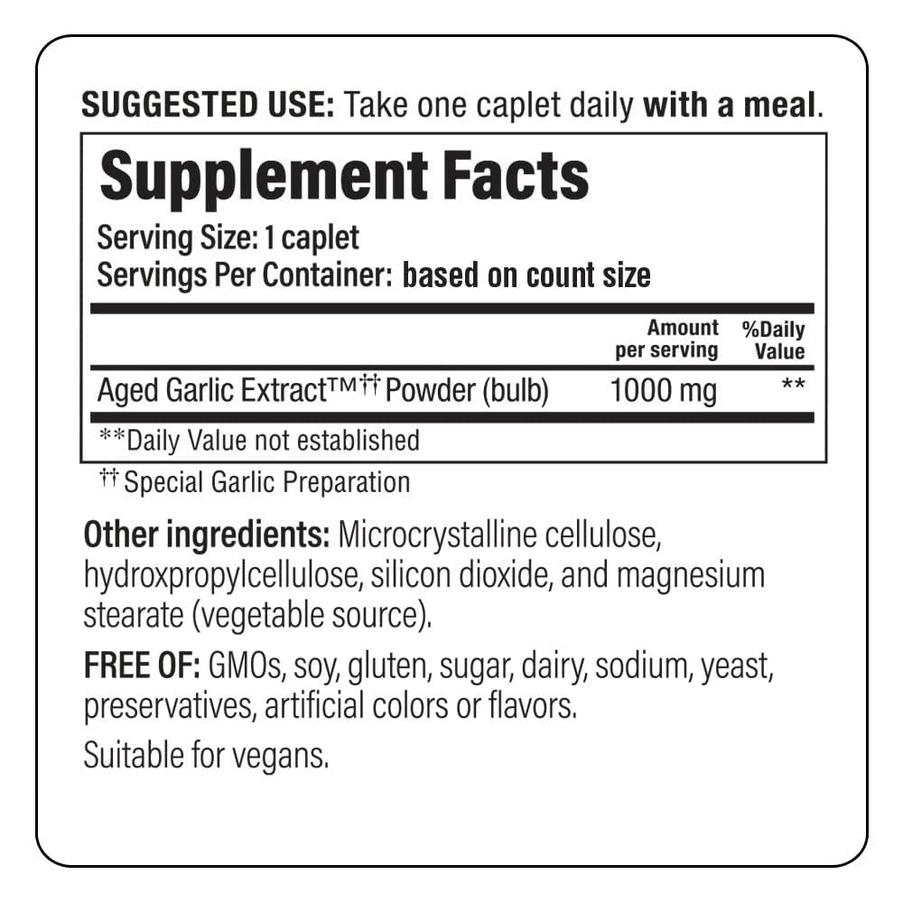 Kyolic Aged Garlic Extract Formula 250, Cardiovascular Health*, One Per Day 60 Caplets