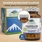Pure Mountain Botanicals Dandelion Root Capsules - 450mg Organic Supplement - 90 Kosher Vegan Non-GMO Dandelion Pills