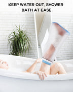 DNEOUXI Waterproof Cast Covers for Shower Leg Adult with Non-Slip Bottom, Watertight Leg Cast Protector Cast Bag for Shower Knee Shank Foot Ankle Surgery Dressing Wound, Reusable