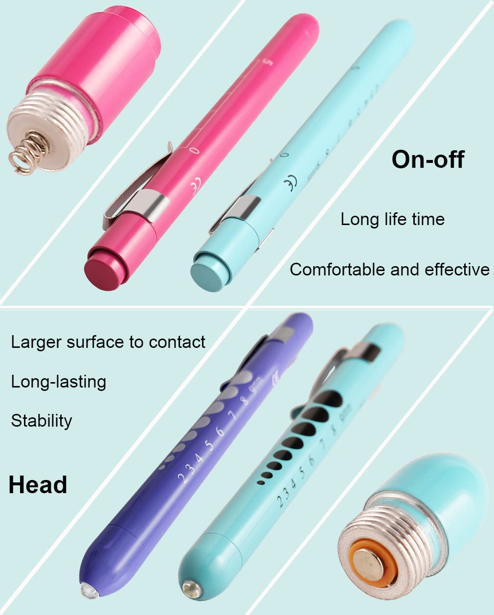 MEUUT Medical Pen Lights for Nurses 3 Pack & 6 AAA Batteries for EMT