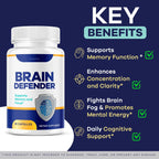 (3 Pack) Brain Defender - Official Brain Defender Supplement Advanced Pills, Natural Brain and Memory Support, Brain Defender Health & Wellness Multivitamin, 180 Capsules for 3 Months