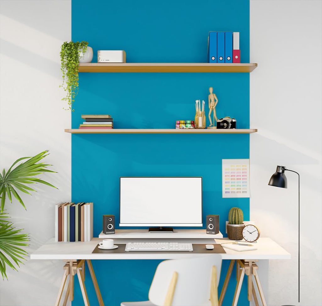 Micpolo 15.7"x394" Peel and Stick Wallpaper - Blue for Bedroom and Bathroom - Easy Peel Off, Renter Friendly, Removable Vinyl, Matte