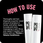 BOLDIFY Thickening Shampoo - Rice Water for Thinning and Oily Hair - Volumizing Shampoo for Fine Hair, Weightlessly Removes Excess Oil - 8oz