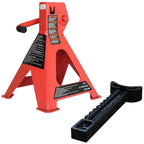 Amazon Basics Steel Jack Auto Stands, 3 Ton (2.7 metric Ton) Capacity, Easy to Use, Adjustable Height, 6,000 lb, 1 Pair, Black and Red(For Sedans and Urban SUVs)