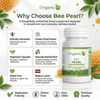 Bee Pearl Bee Bread Supplement - 700mg Freeze-Dried B.ee Bread Extract with Vitamin C, Naturally Fermented Pollen, Premium Vegetarian Capsules, Gluten Free - 30 Capsules