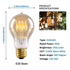 Warm Edison Light Bulbs, 60 Watt A19 Vintage Incandescent Light Bulbs, Dimmable Yellow Old Fashioned Amber Light Bulbs, 2100K Warm White, E26 Base, 6 Pack