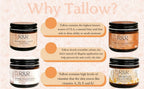 Tallow Cleansing Balm- All Natural Make-Up Remover Oil Based Cleanser. 100% Grass Fed Beef Tallow for Skin Care - 2 FL. oz