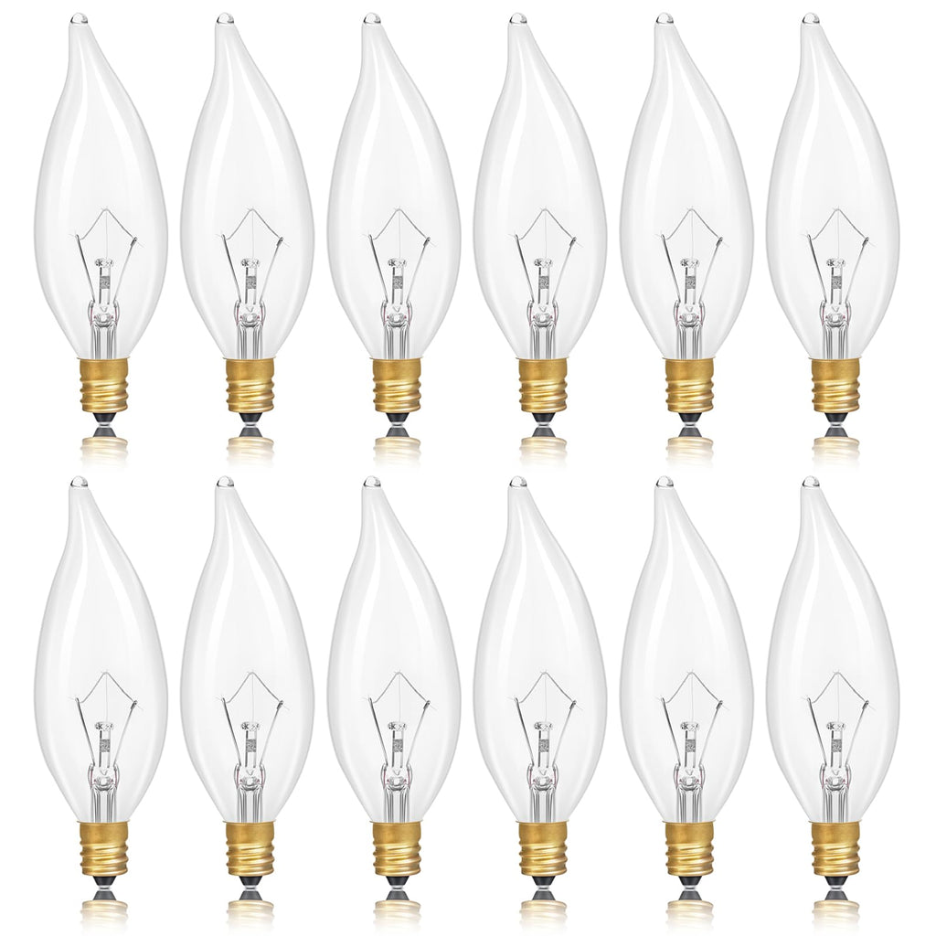 Potanro E12 Incandescent Light Bulbs 40Watt Warm White 2700K, 300 Lumens Candelabra Light Bulbs Decorative Dimmable Chandelier Bulbs for Ceiling Fan, Pendants (40W-20Pack)