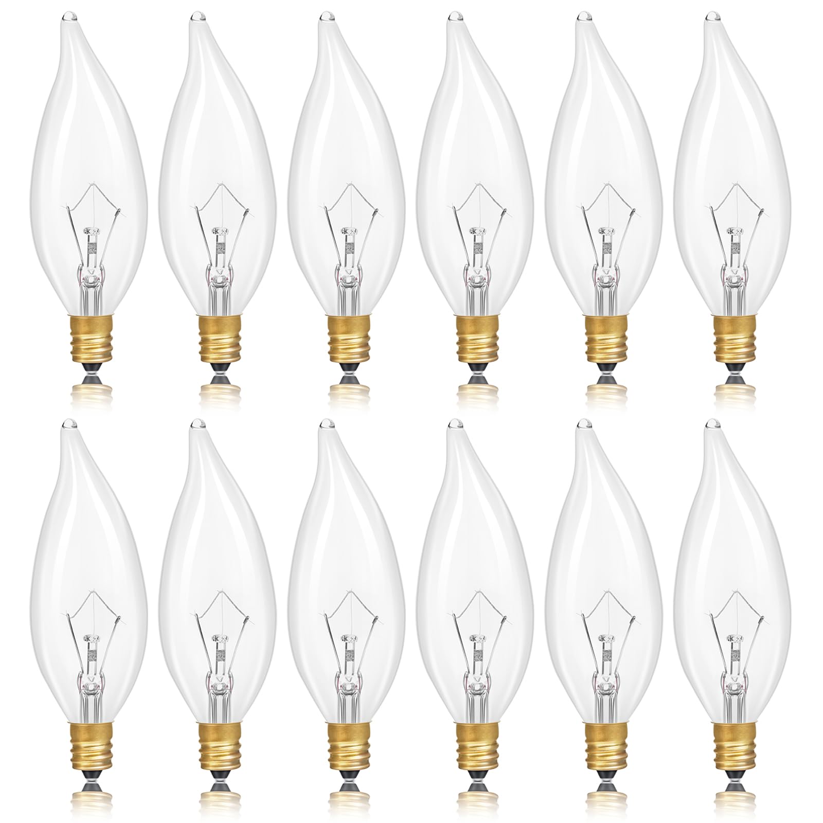 Potanro E12 Incandescent Light Bulbs 40Watt Warm White 2700K, 300 Lumens Candelabra Light Bulbs Decorative Dimmable Chandelier Bulbs for Ceiling Fan, Pendants (40W-20Pack)