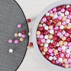 GOGOSO Ball Pit Balls for Toddler, Baby Plastic Playballs Kids Soft Pastel Pelotas Non-Toxic BPA-Free,Dark Pink+Gold+White+red,100 Balls