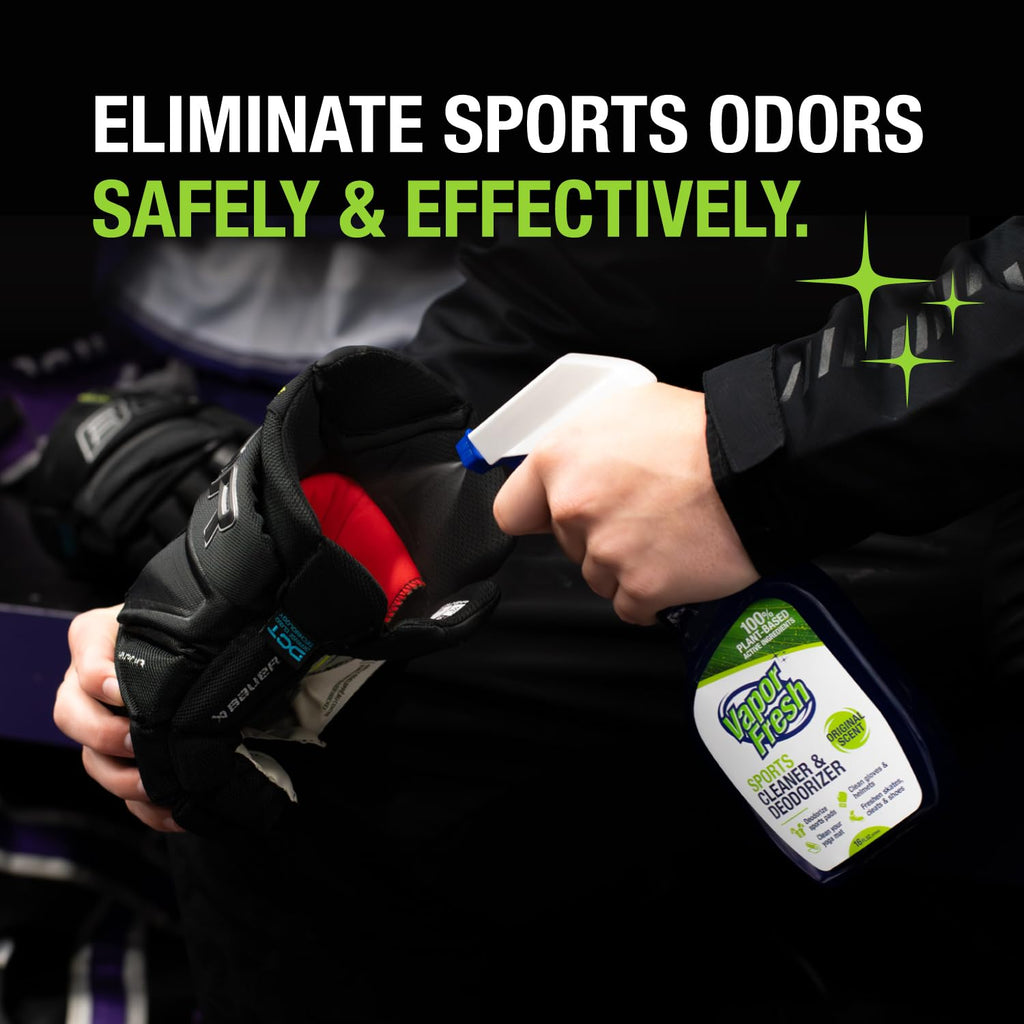 Vapor Fresh Sports Cleaner and Deodorizer - For Boxing Gloves, Sports Pads, Helmets, Gym Bags, Gym Equipment and More - Naturally Powered By Plants, 16 Fl Oz (3-Pack)