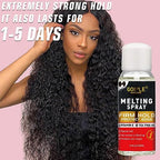 Lace Melting Spray Glue-Less Hair Adhesive for Wigs, Lace Bond Adhesive Spray Wig Melting Spray for Closure Front Extensions, Melting Spray for Lace Wigs Natural Finishing Hold Protect Edge Kit