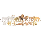 15PCS Lion Figurines Family, African Jungle Animals Lion Toys,Realistic Animal Figures,Educational Toy Cake Toppers Birthday Gift for Kids Boys Girls 3 4 5 6 7 8 Years Old