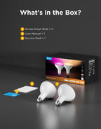 Govee PAR38 Flood Light Bulbs, 1300Lm Flood Lights Outdoor with IP65 Waterproof, Smart Light Bulbs Compatible with Alexa, Matter & SmartThings, RGBWW & Tunable White for Garage&Porch, E26 Base, 2 Pack